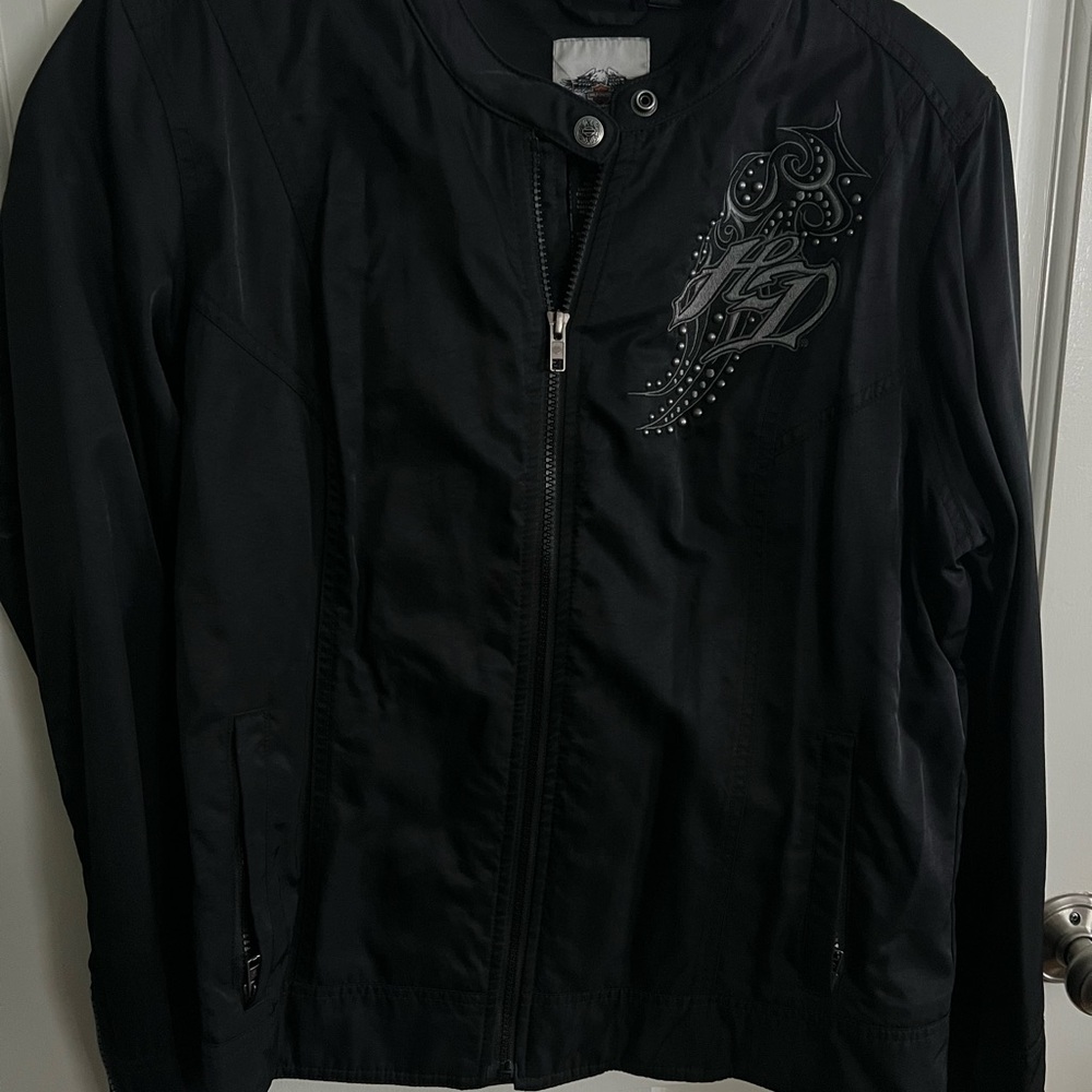 Harley-Davidson Black Embellished Bomber Jacket